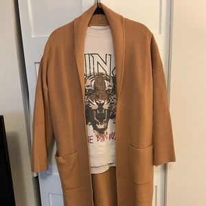 MANGO oversized knitted coat with pockets